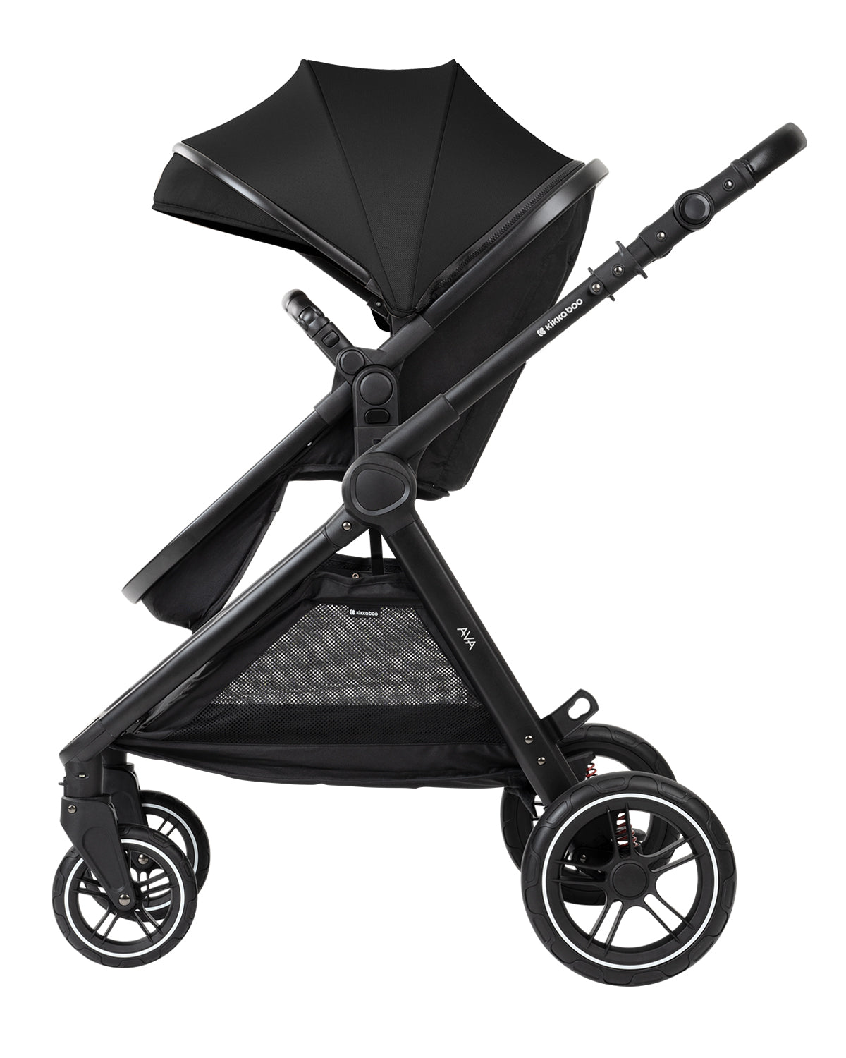 Комбинирана количка 3в1 с кош за новородено Ava Black by Kikkaboo
