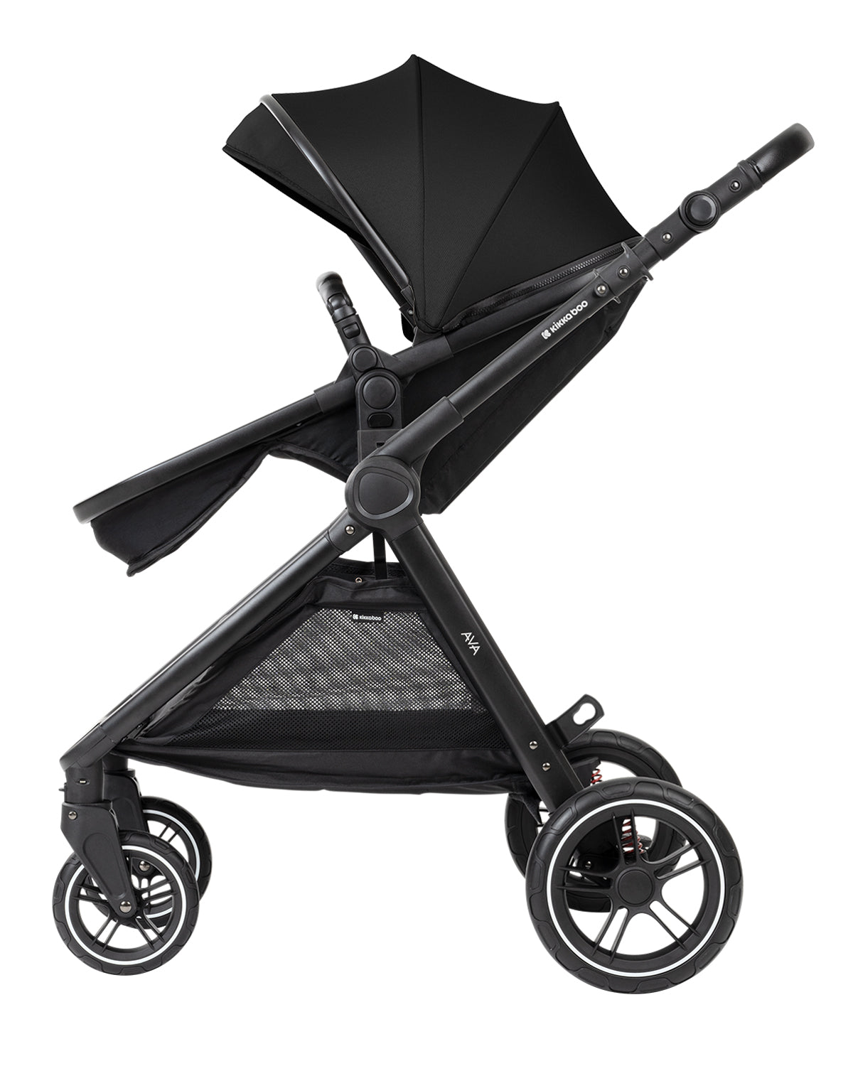Комбинирана количка 3в1 с кош за новородено Ava Black by Kikkaboo
