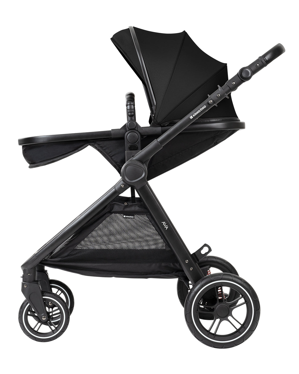 Комбинирана количка 3в1 с кош за новородено Ava Black by Kikkaboo