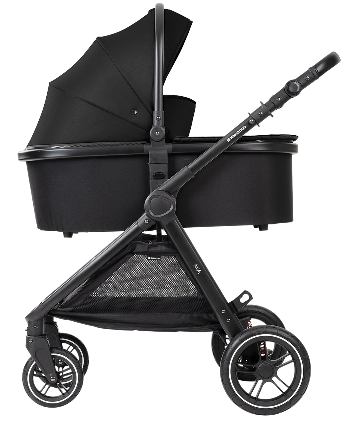 Комбинирана количка 3в1 с кош за новородено Ava Black by Kikkaboo