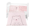 Бебешки спален комплект 6 части 70/140 Bear with me Pink by Kikkaboo