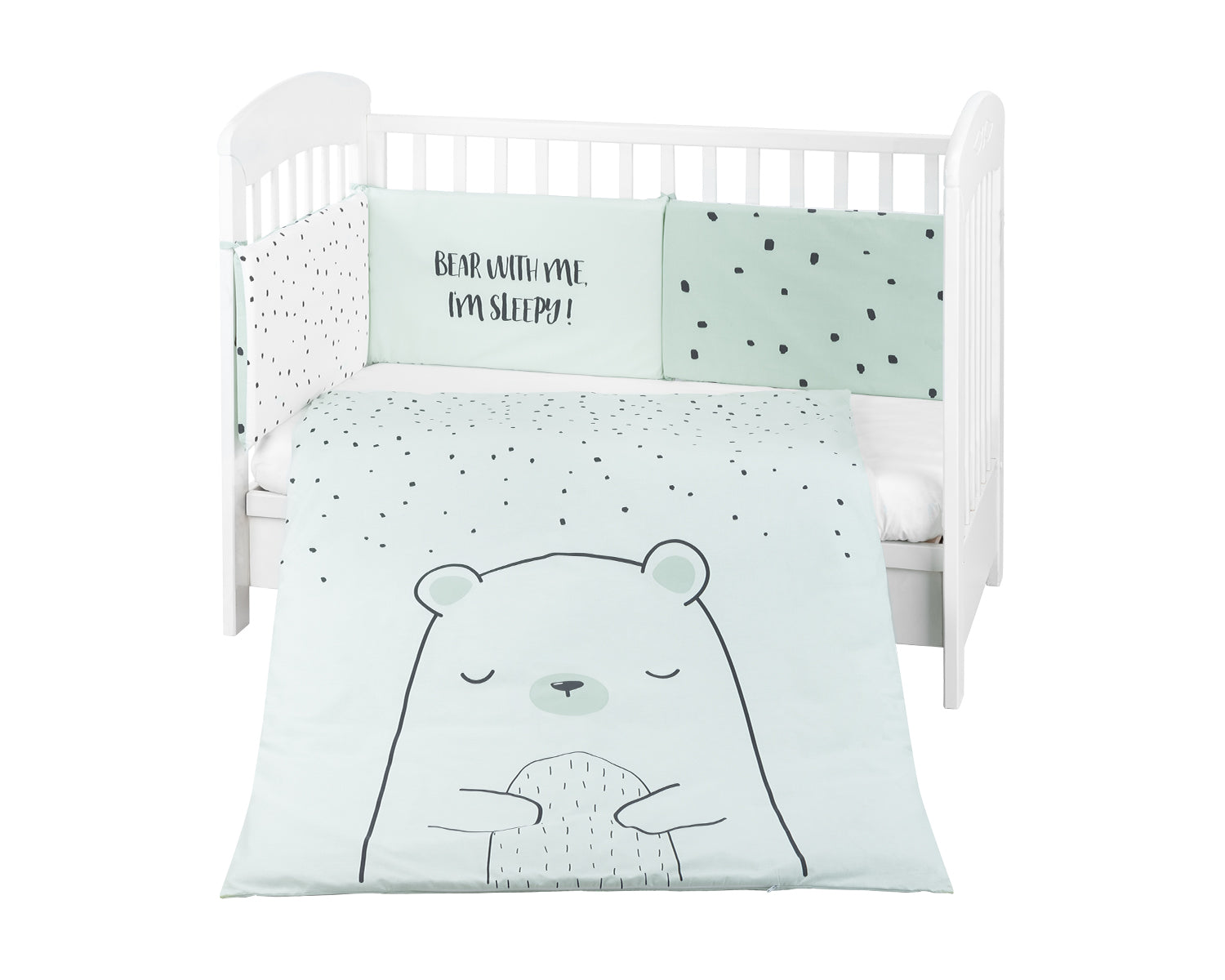 Бебешки спален комплект 2 части EU style 70/140 Bear with me Mint by Kikkaboo