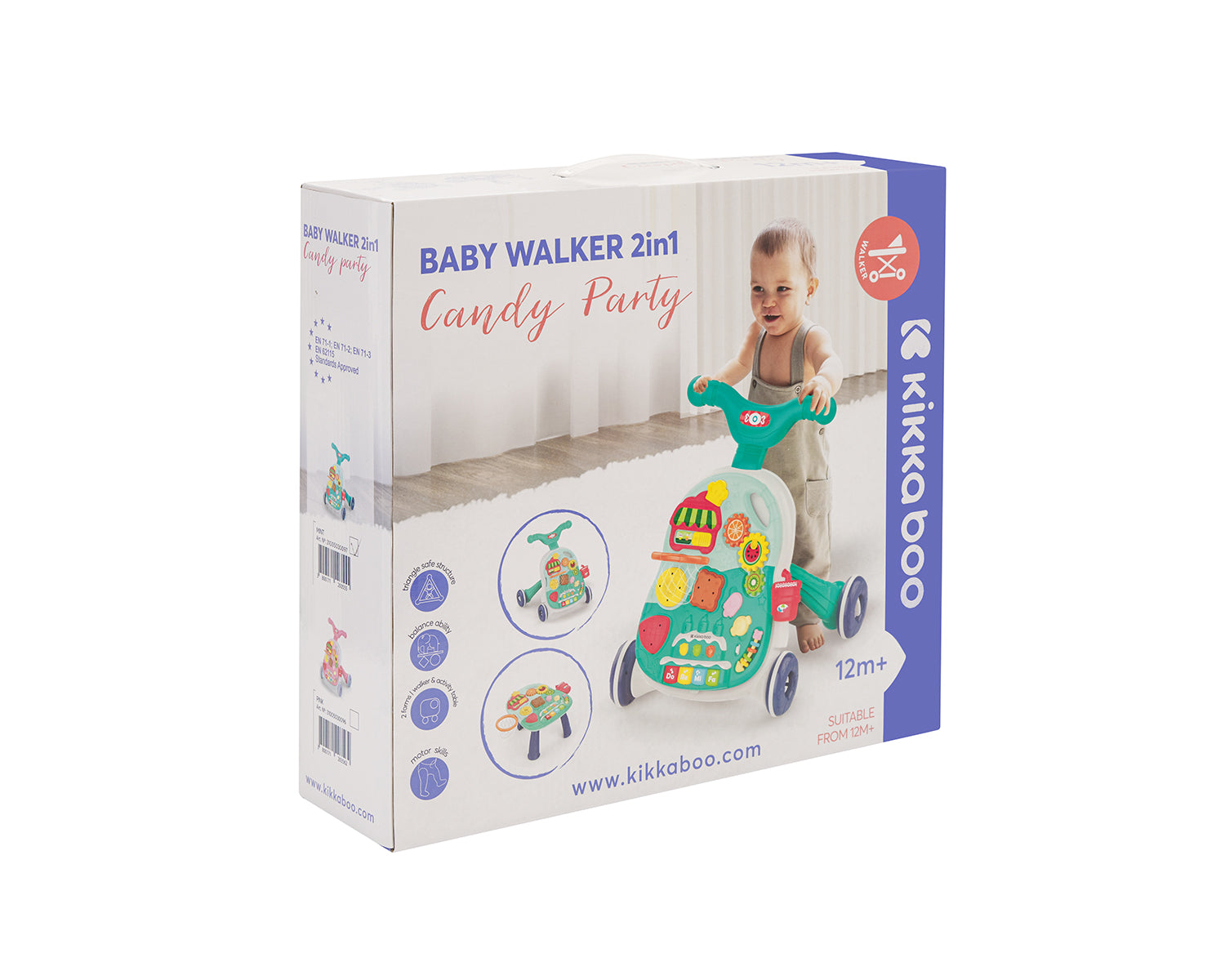 Играчка за прохождане 2в1 Candy Party Mint by Kikkaboo