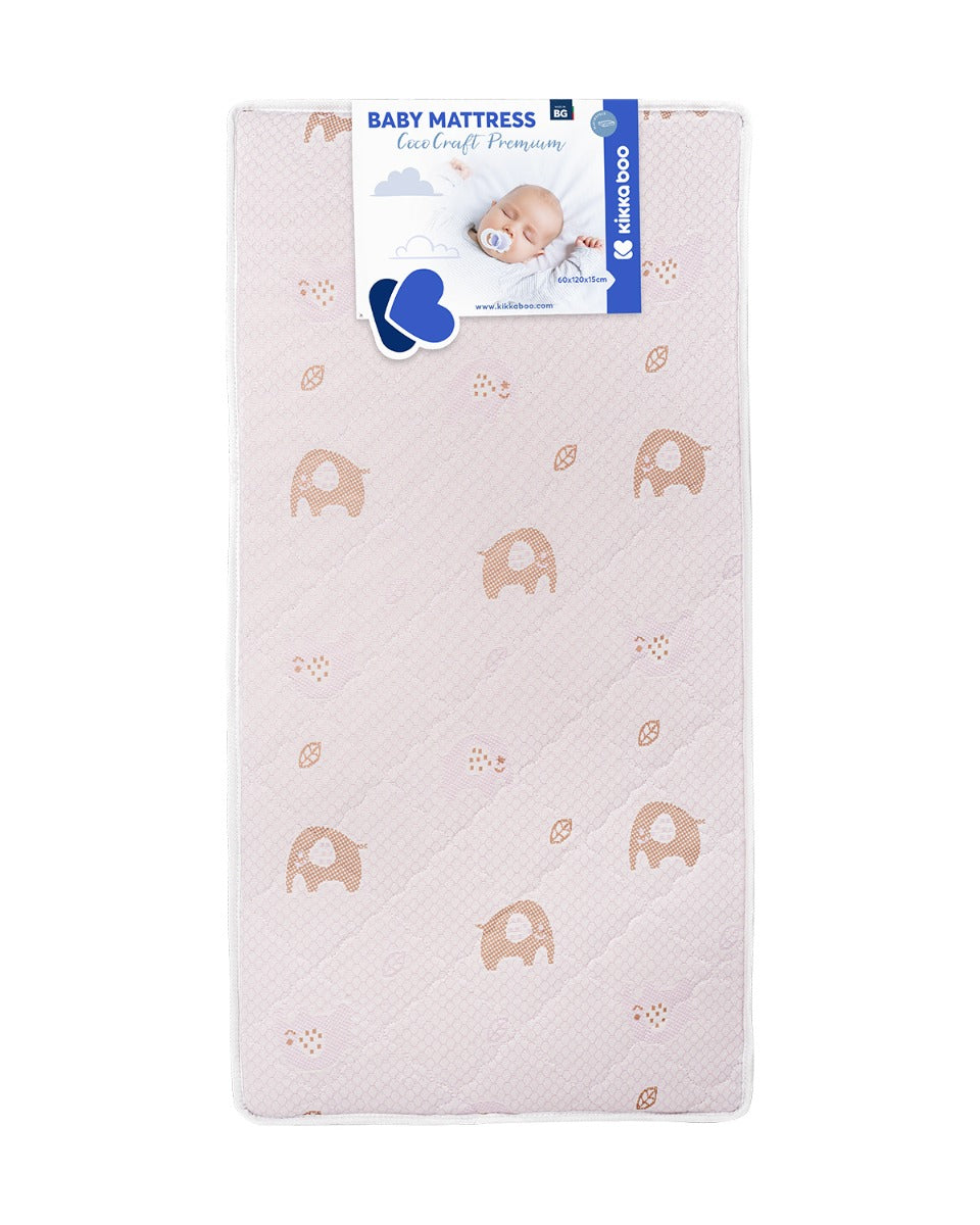 Матрак CocoCraft Premium 60х120х15см Elephants Pink by Kikkaboo