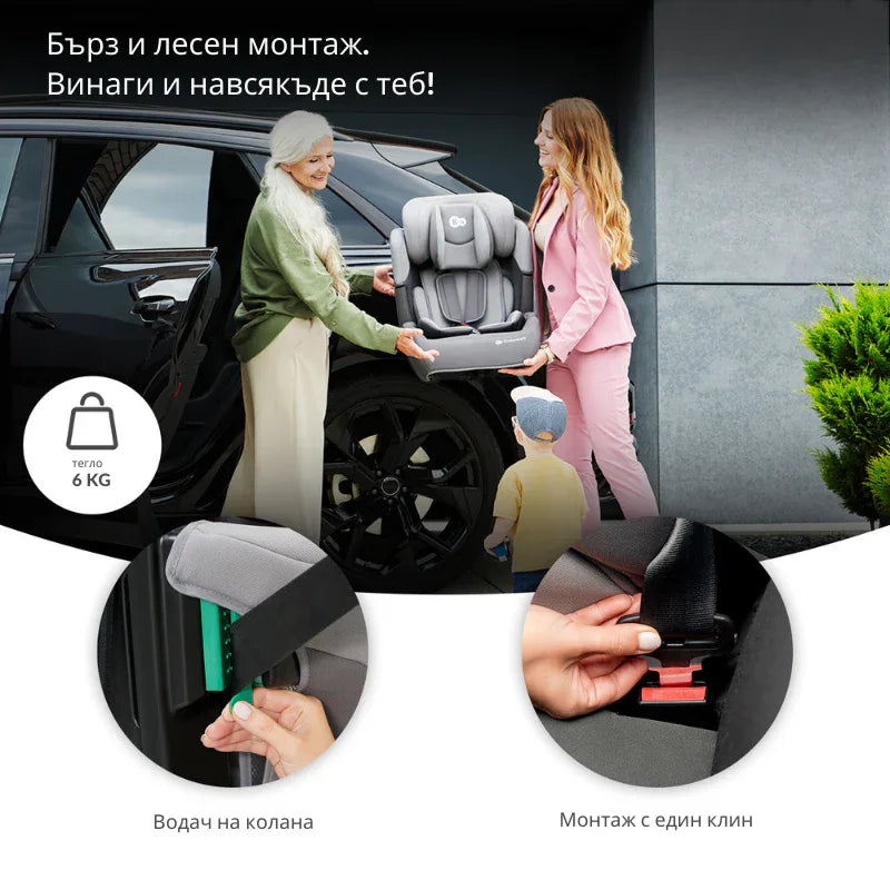 Kinderkraft столче за кола COMFORT UP i-Size HAPPY SHAPES by KinderKraft