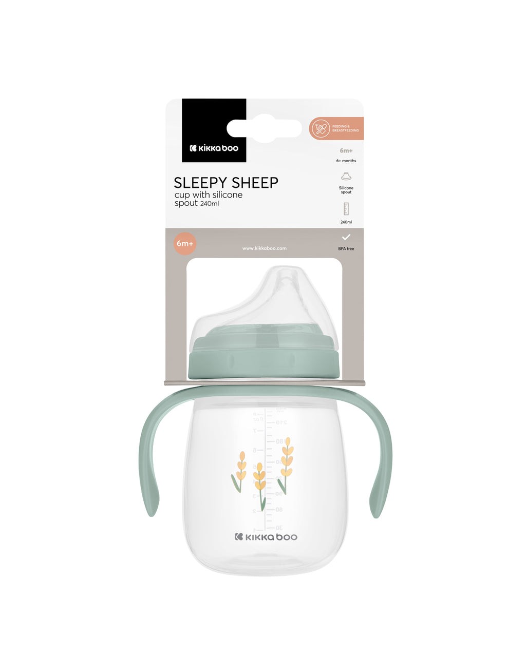 Чаша със силиконов накрайник 240мл Sleepy Sheep by Kikkaboo