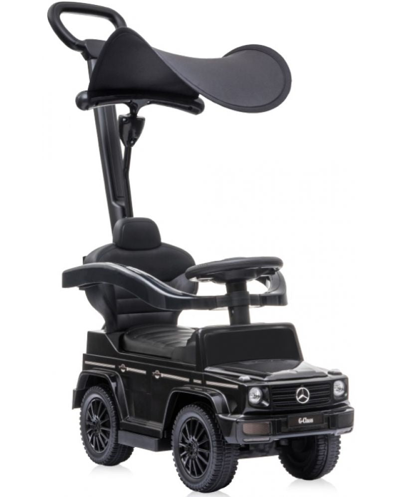 КОЛА ЗА ЯЗДЕНЕ MERCEDES-G350D+ДРЪЖКА+СЕННИК ЧЕРНА by Lorelli