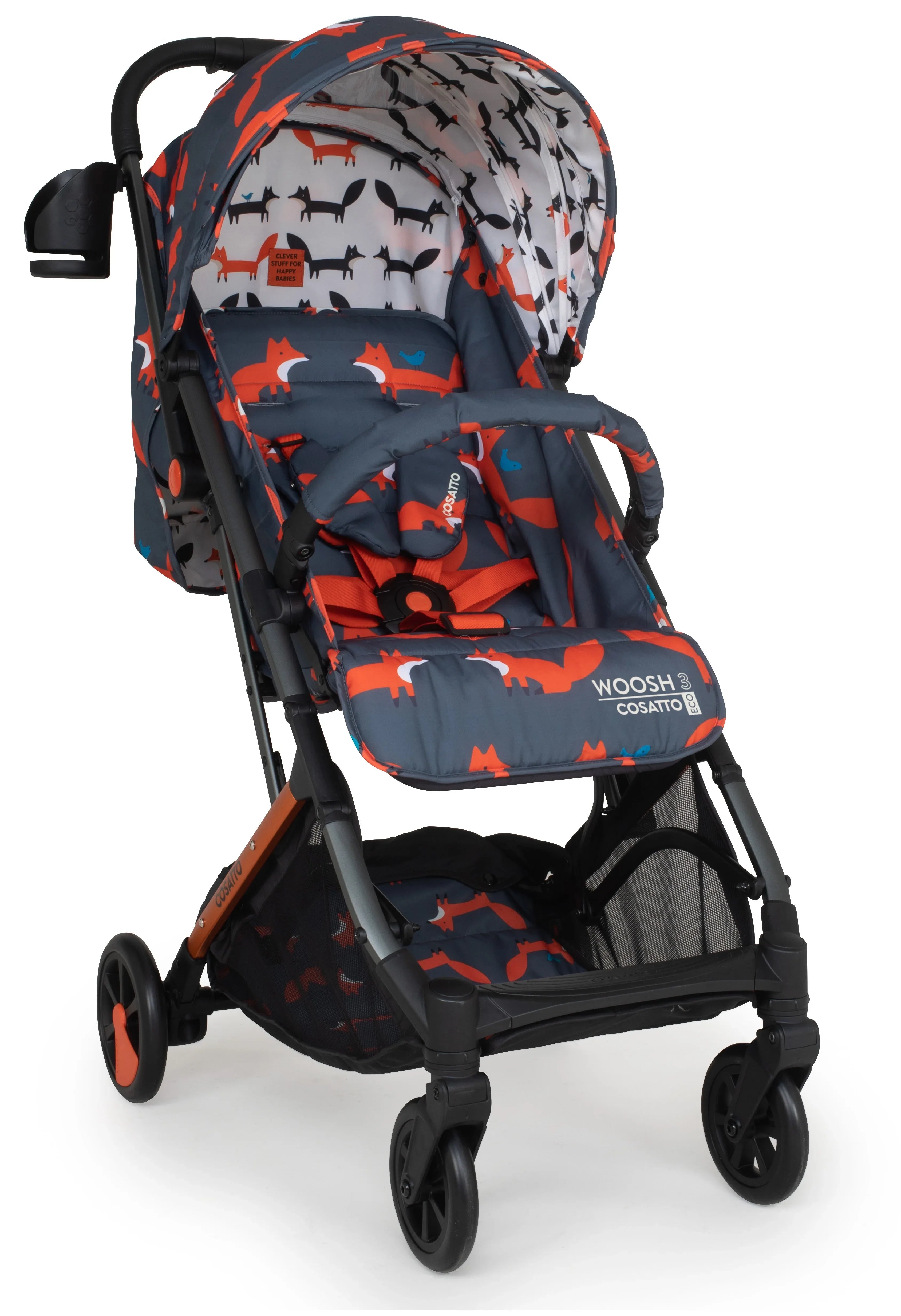 Cosatto CT5056 Woosh 3 Charcoal Mister Fox BB бебешка количка by Cosatto