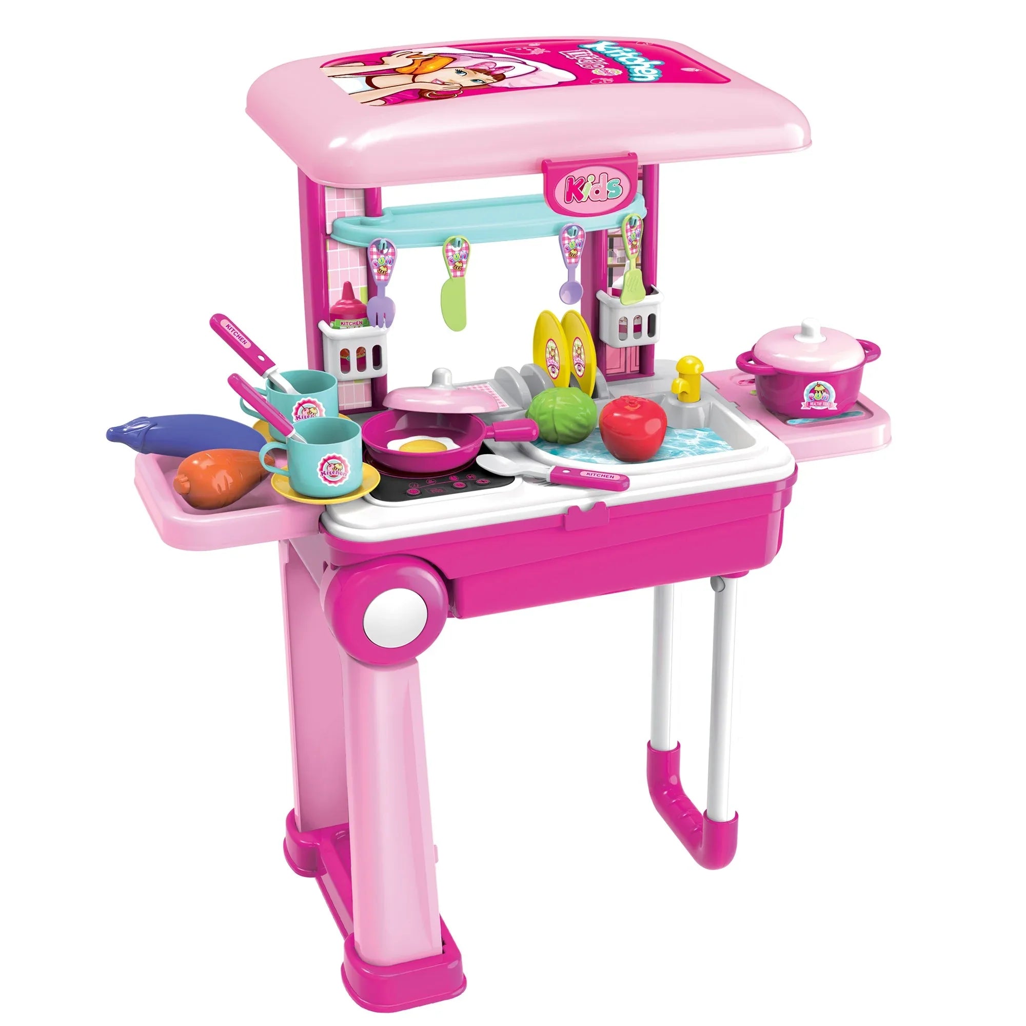 Детска кухня Buba Little Chef 008-921A, Куфар, Розова by Buba