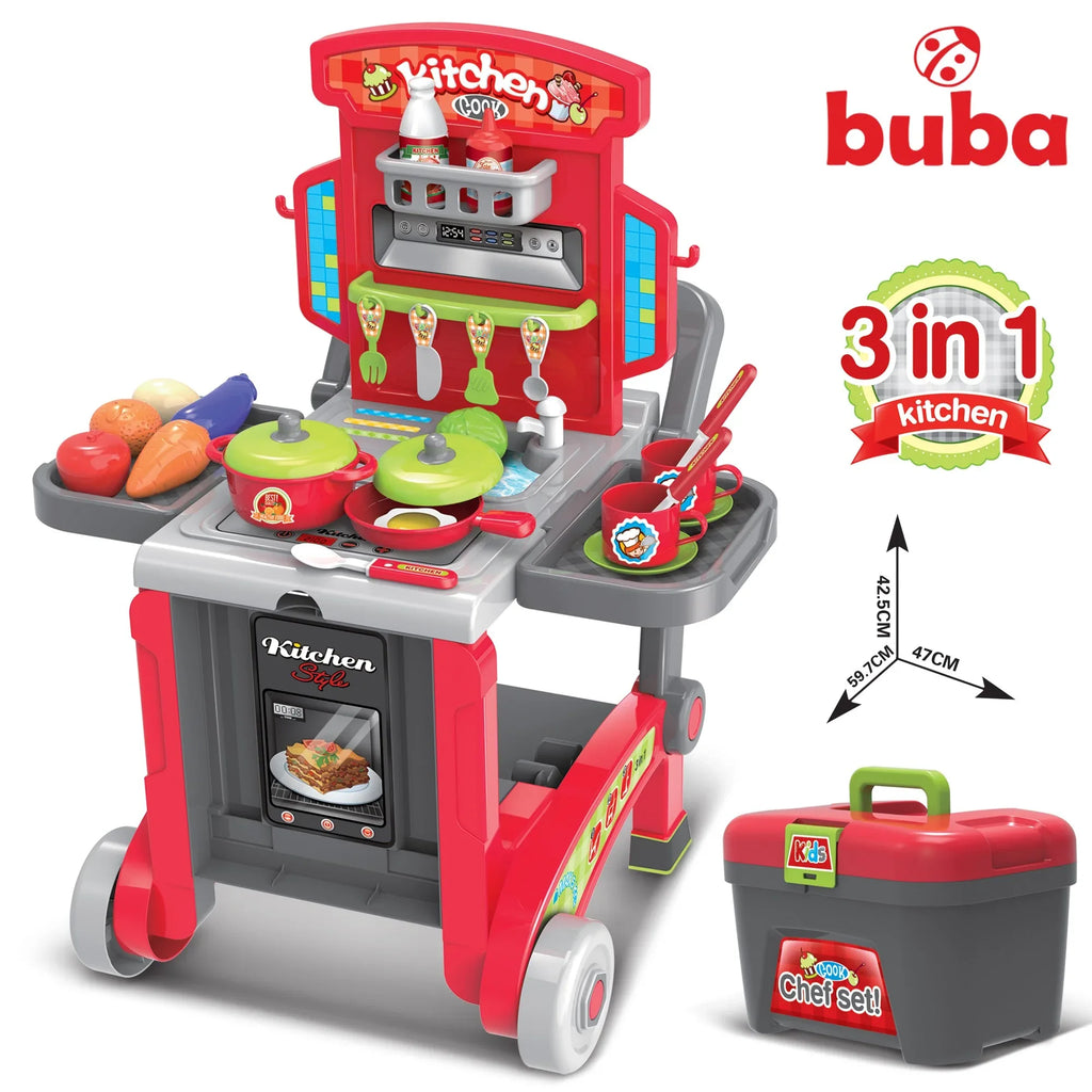 Детска кухня Buba Little Chef 008-930, Куфар, Червен by Buba