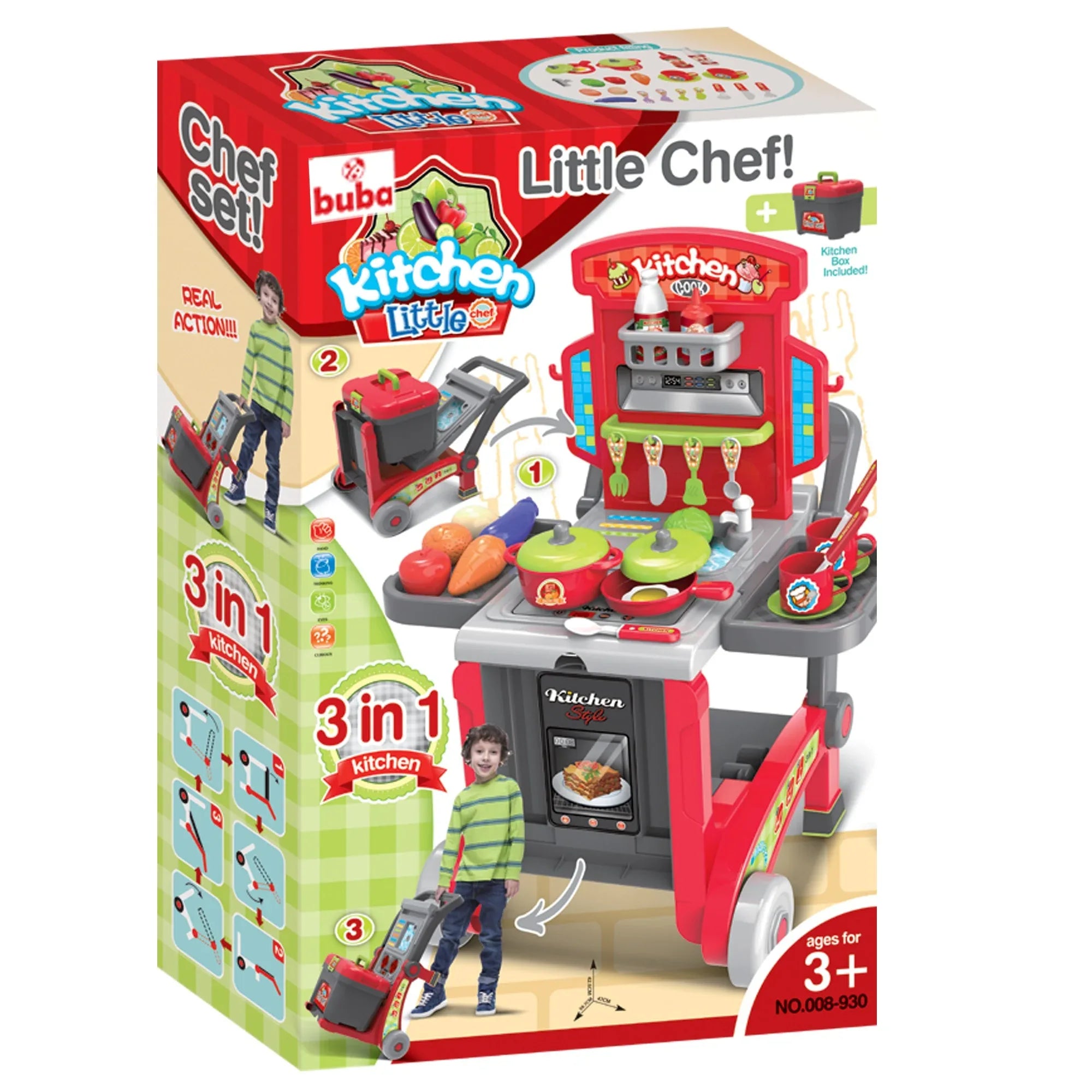 Детска кухня Buba Little Chef 008-930, Куфар, Червен by Buba