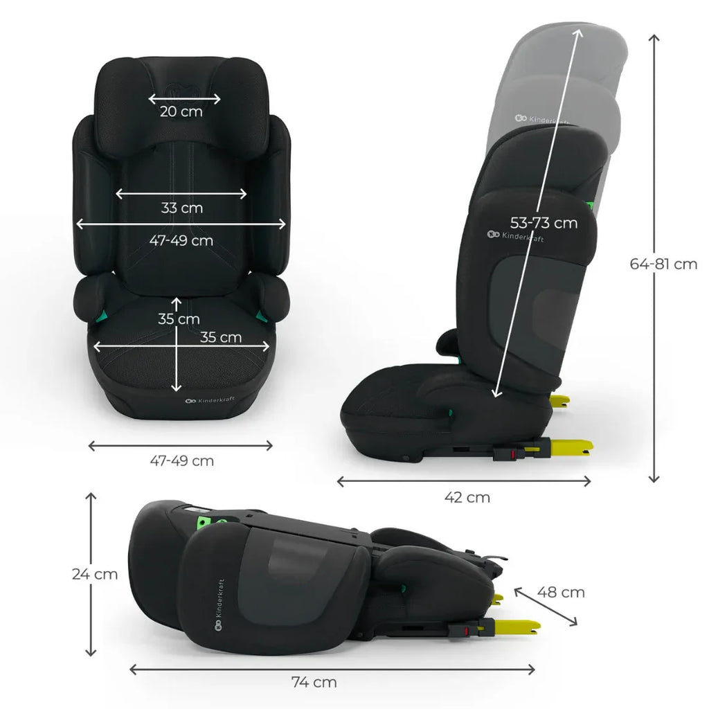 Kinderkraft XPAND 2 PRO столче за кола 100-150 cm GRAPHITE BLACK by KinderKraft