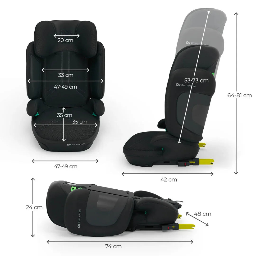 Kinderkraft XPAND 2 PRO столче за кола 100-150 cm GRAPHITE BLACK by KinderKraft