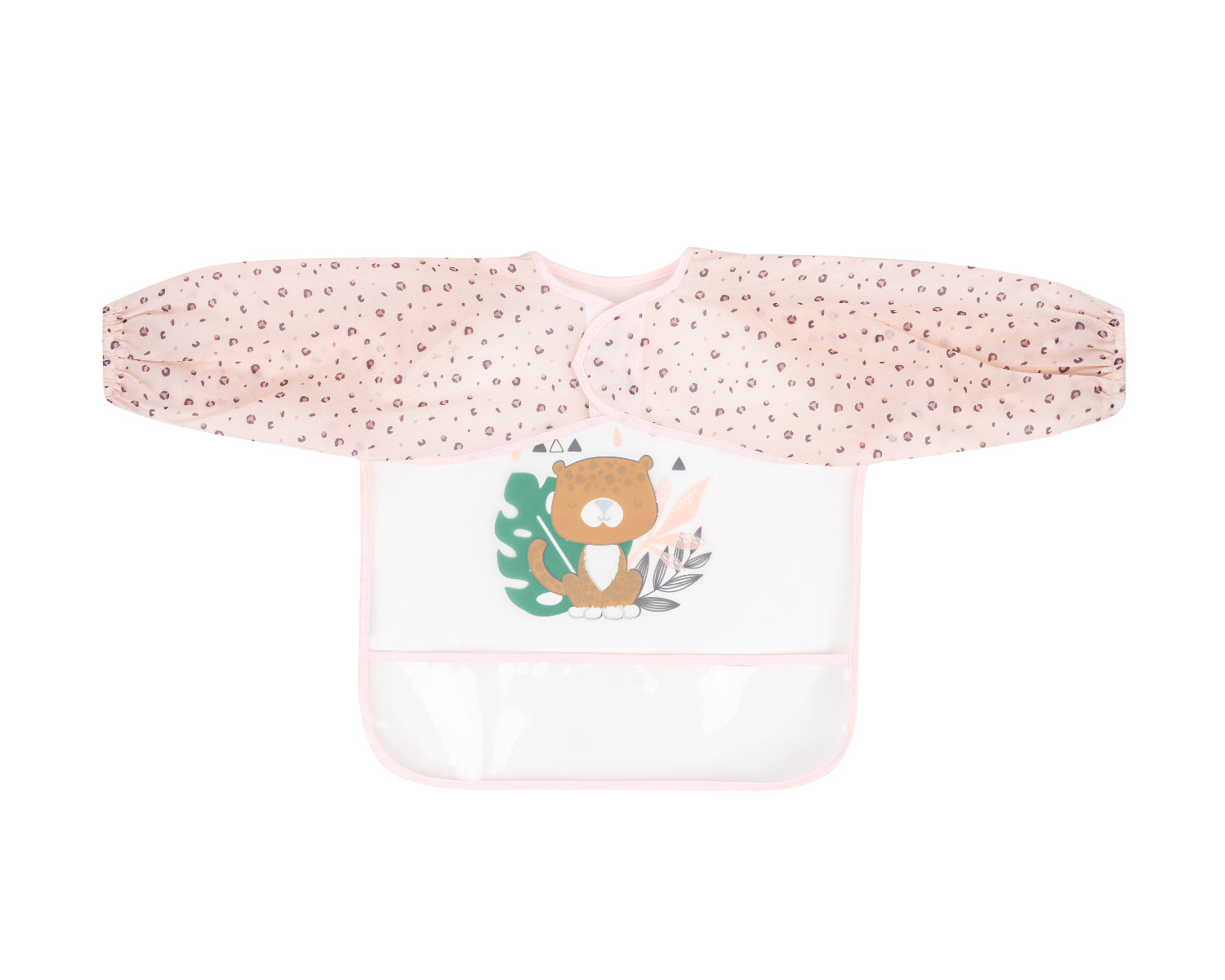 Непромокаем лигавник с ръкави и джоб Savanna Pink by Kikkaboo