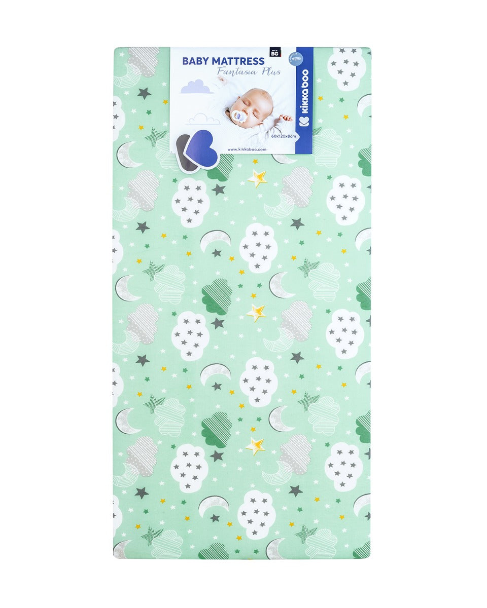 Матрак Fantasia Plus 60x120x8см Clouds Mint by Kikkaboo
