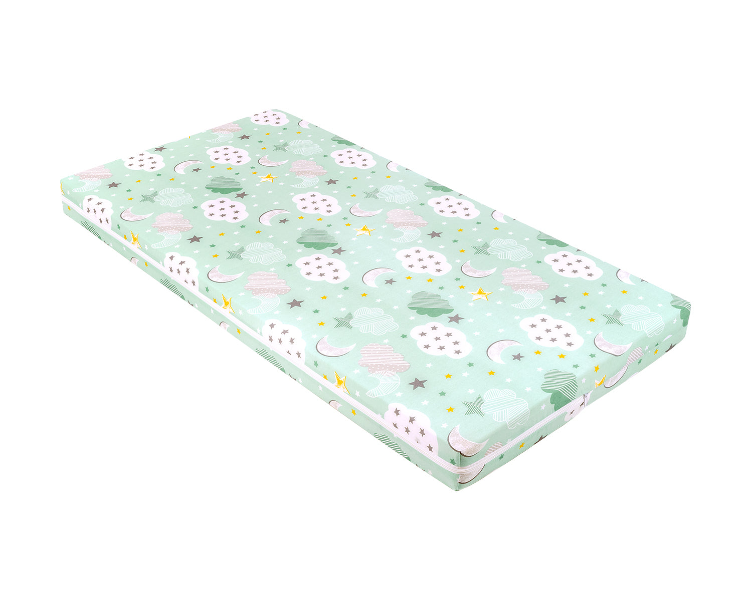 Матрак Fantasia Plus 60x120x6см Clouds Mint by Kikkaboo