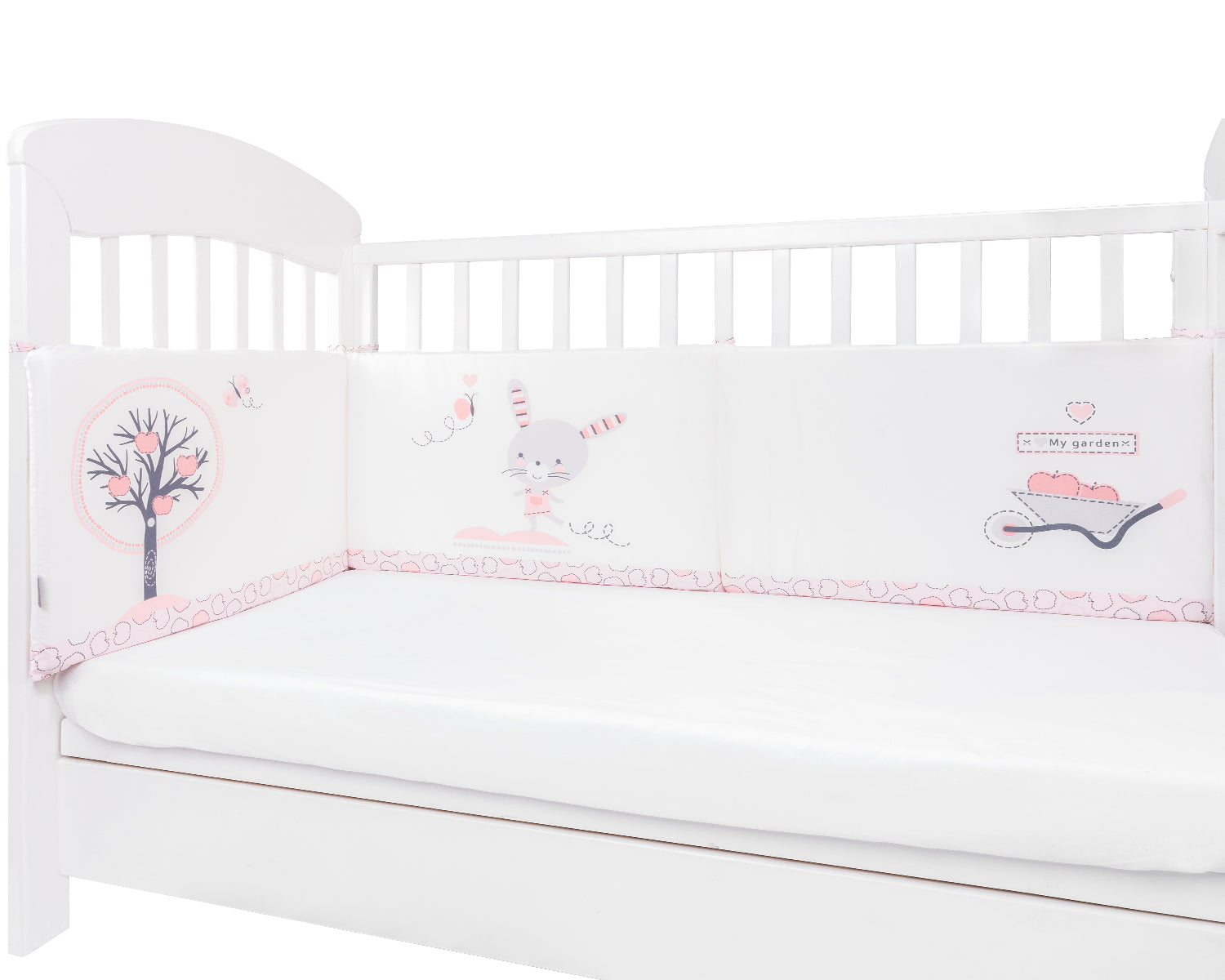 Обиколник с дунапрен Pink Bunny 210см by Kikkaboo
