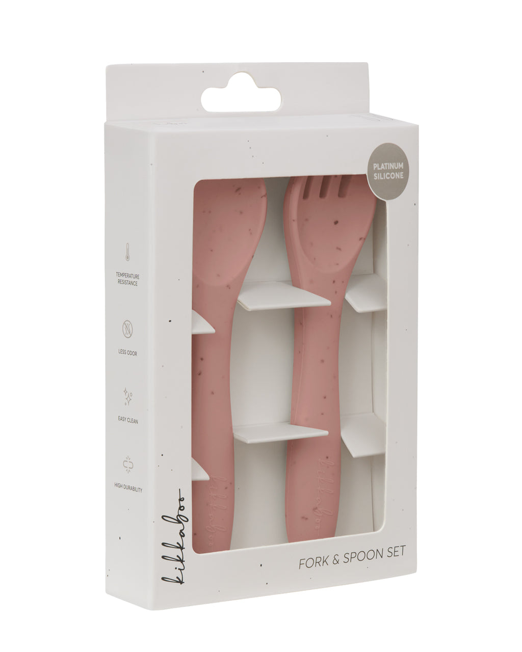 Сет вилица и лъжица Platinum Silicone Blush by Kikkaboo