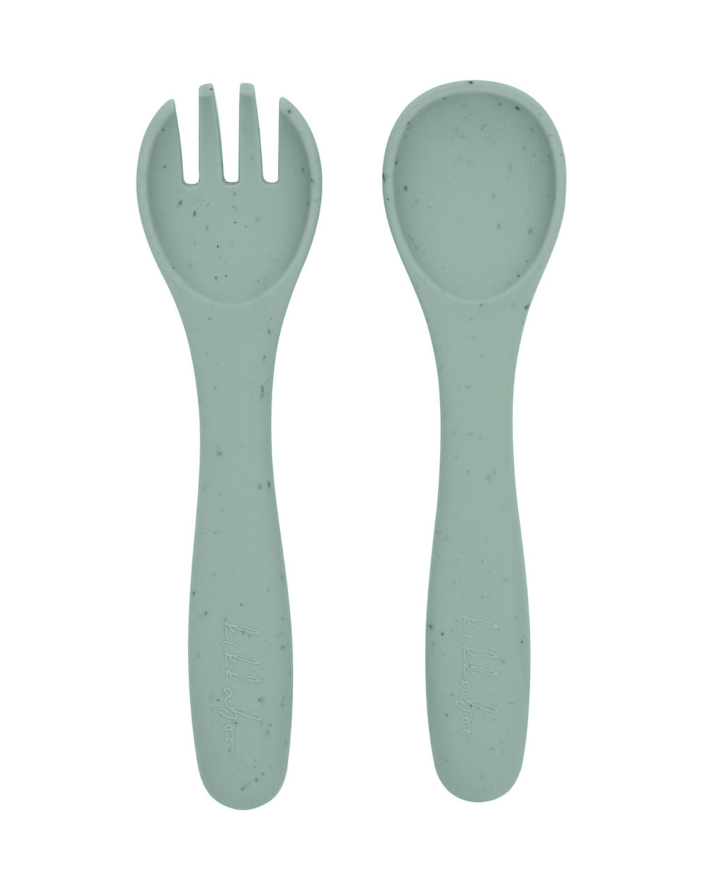 Сет вилица и лъжица Platinum Silicone Sage by Kikkaboo
