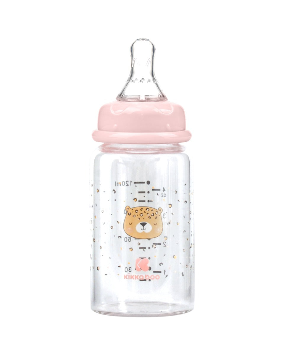 Шише стъклено 120мл Savanna Pink by Kikkaboo