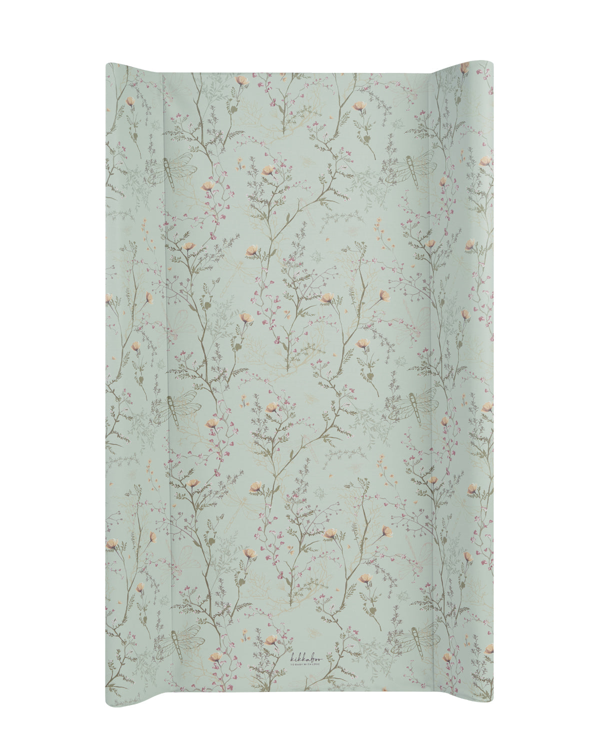 Твърда PVC подложка за повиване 50х80см Secret Garden Green by Kikkaboo