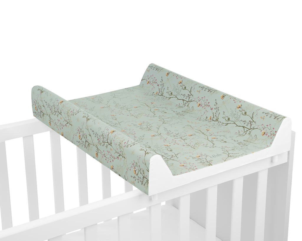 Твърда PVC подложка за повиване 50х80см Secret Garden Green by Kikkaboo