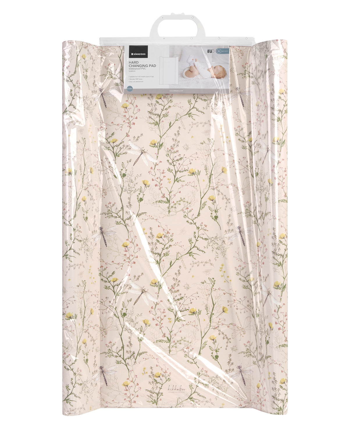 Твърда PVC подложка за повиване 50х70см Secret Garden Beige by Kikkaboo