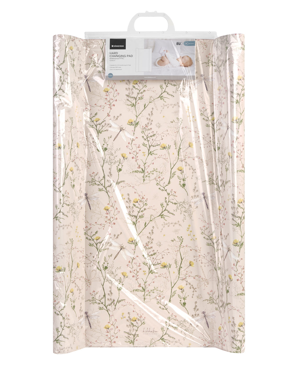 Твърда PVC подложка за повиване 50х80см Secret Garden Beige by Kikkaboo