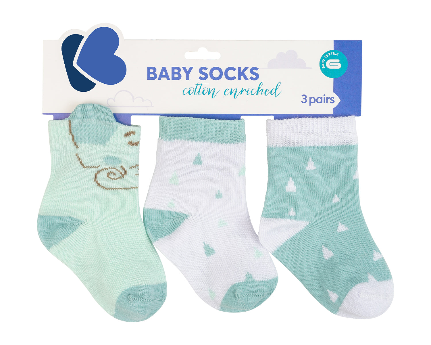 Бебешки чорапи с 3D уши Elephant Time 2-3г by Kikkaboo