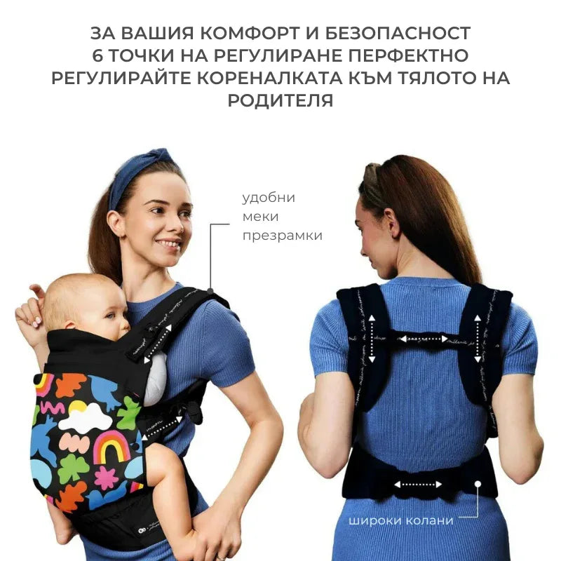 Kinderkraft HUGGY ергономична раница HAPPY SHAPES by KinderKraft