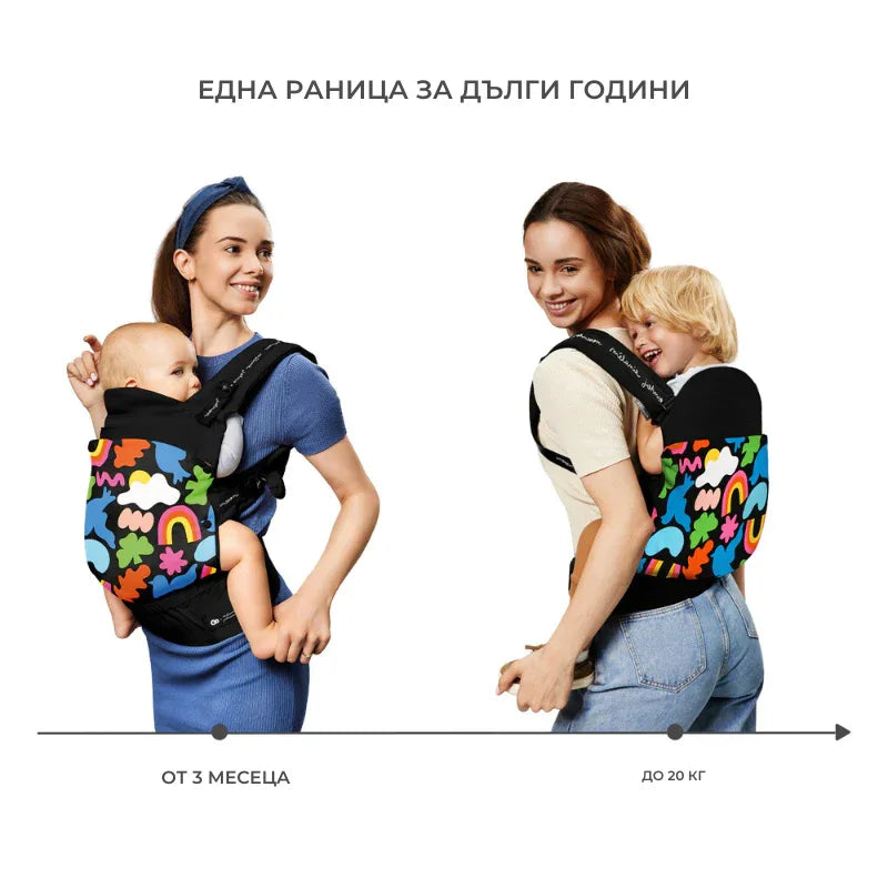 Kinderkraft HUGGY ергономична раница HAPPY SHAPES by KinderKraft