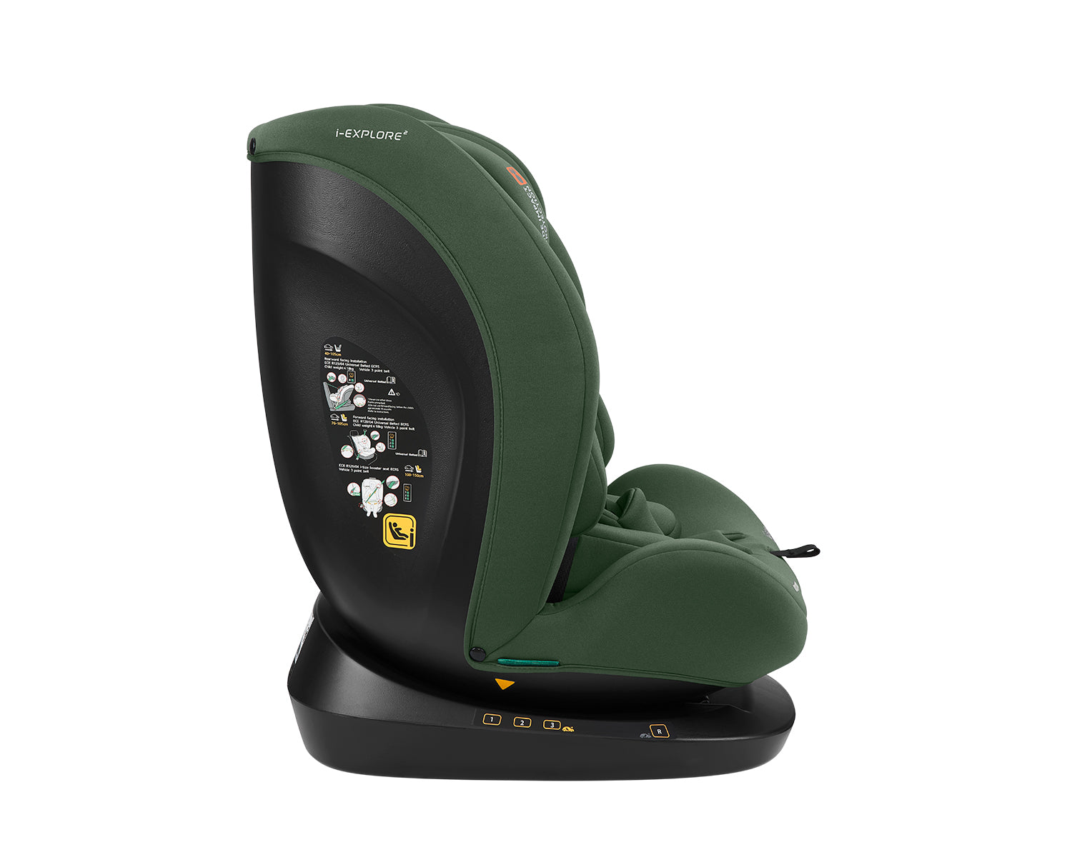 Стол за кола 40-150 см i-Explore 2 i-SIZE Army Green by Kikkaboo