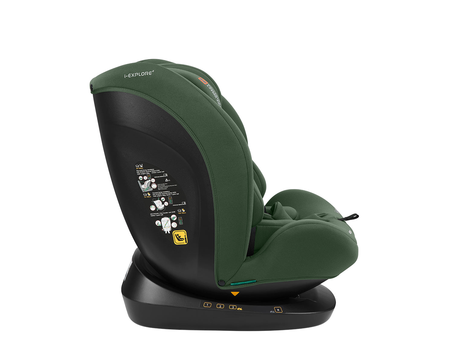 Стол за кола 40-150 см i-Explore 2 i-SIZE Army Green by Kikkaboo