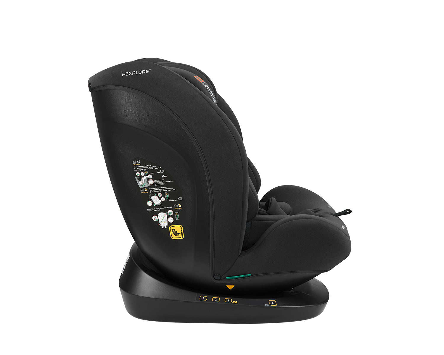 Стол за кола 40-150 см i-Explore 2 i-SIZE Black by Kikkaboo