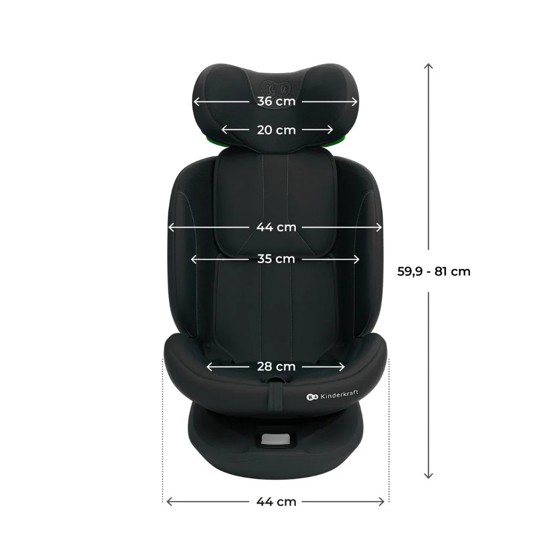 Kinderkraft I-Grow 2 PLUS столче за кола 40-150 cm BLACK by KinderKraft