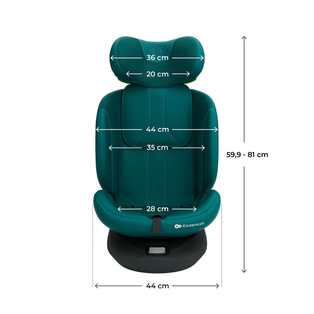 Kinderkraft I-Grow 2 PLUS столче за кола 40-150 cm GREEN by KinderKraft
