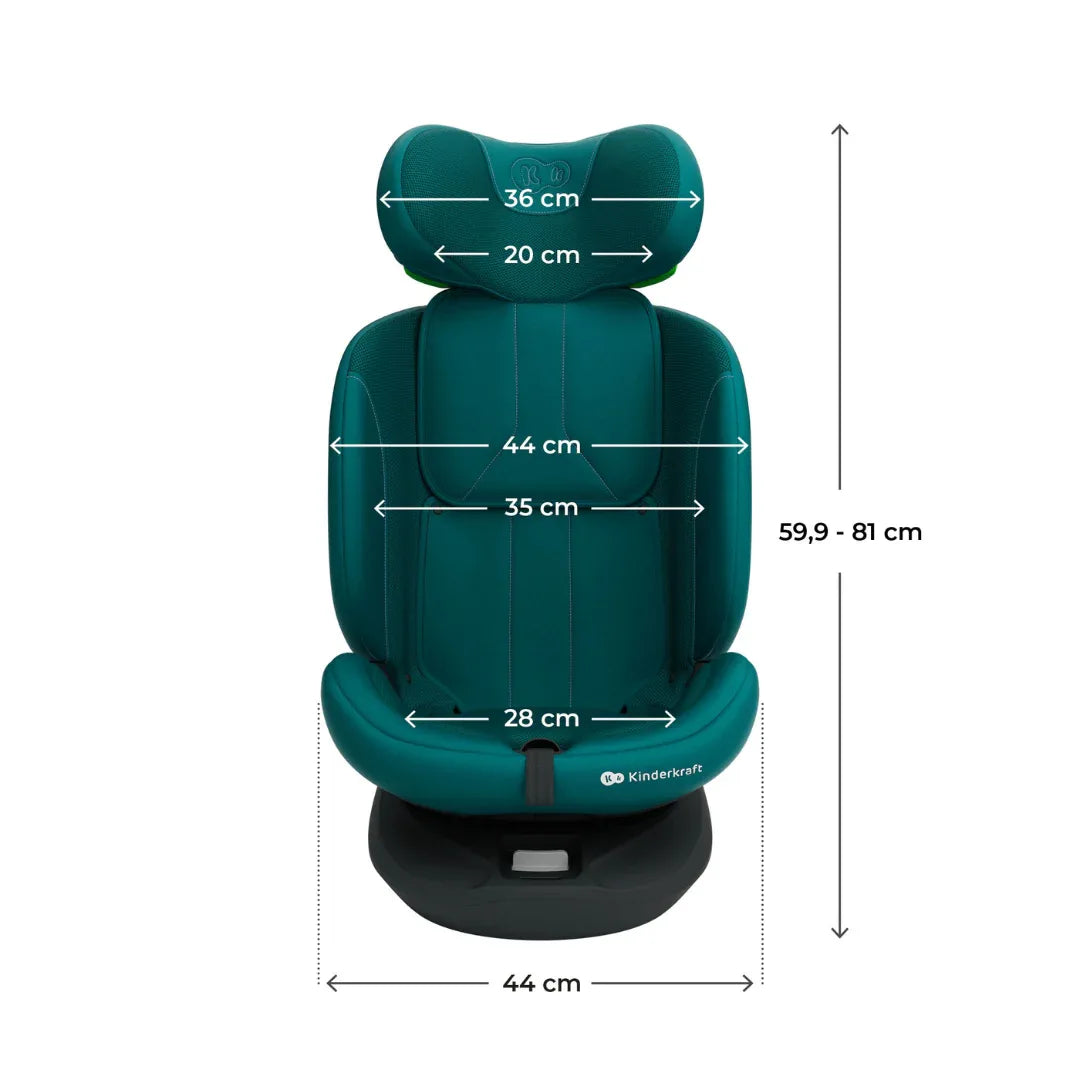 Kinderkraft I-Grow 2 PLUS столче за кола 40-150 cm GREEN by KinderKraft