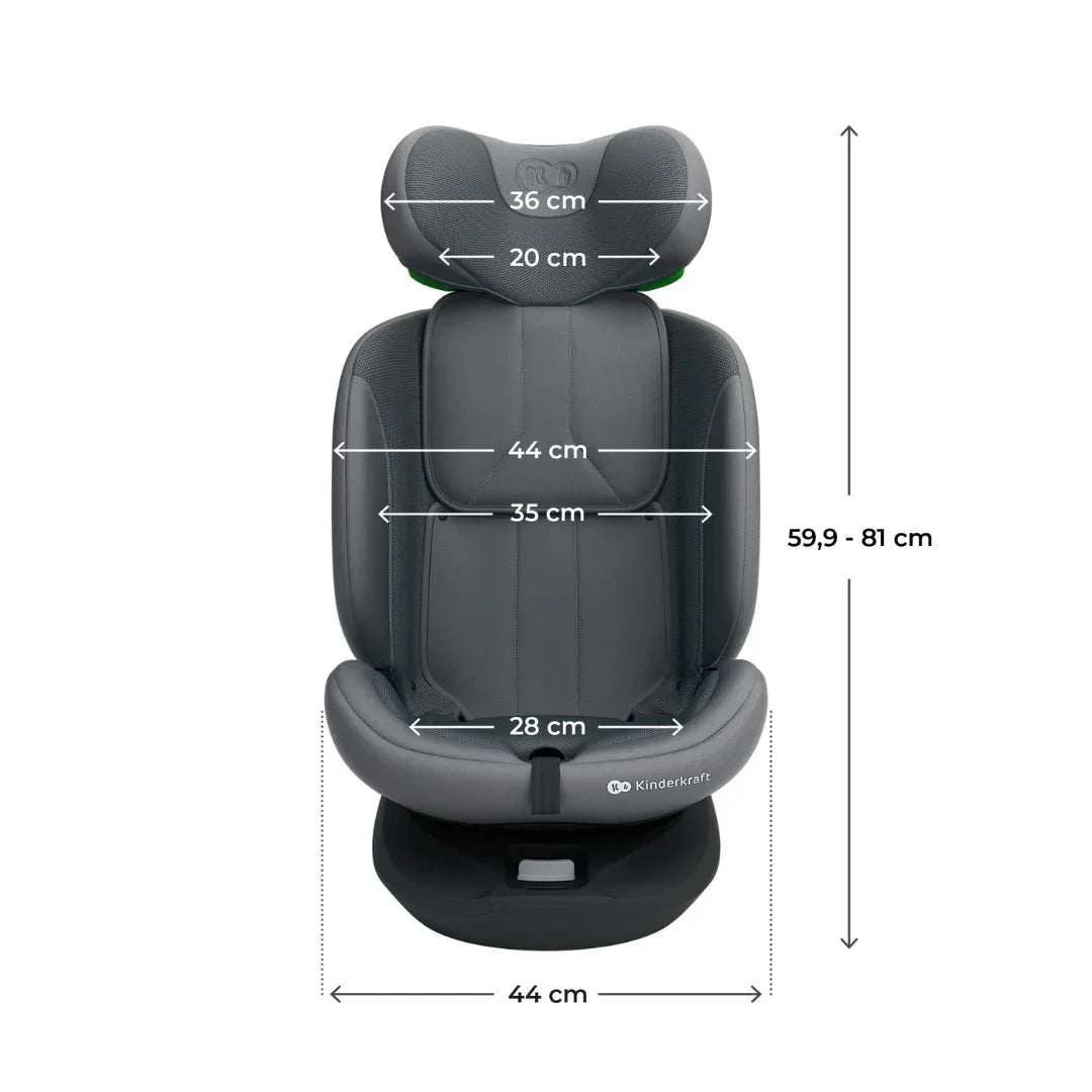 Kinderkraft I-Grow 2 PLUS столче за кола 40-150 cm GREY by KinderKraft
