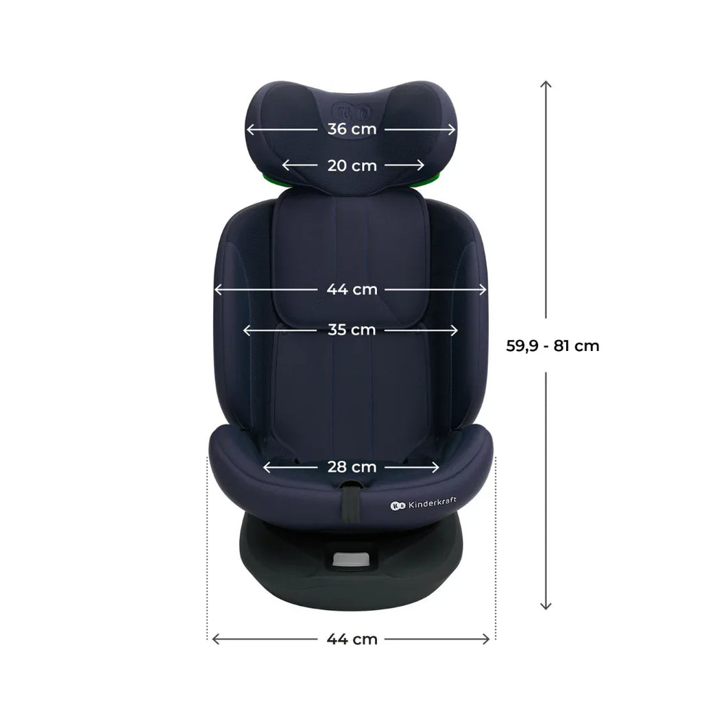Kinderkraft I-Grow 2 PLUS столче за кола 40-150 cm NAVY by KinderKraft