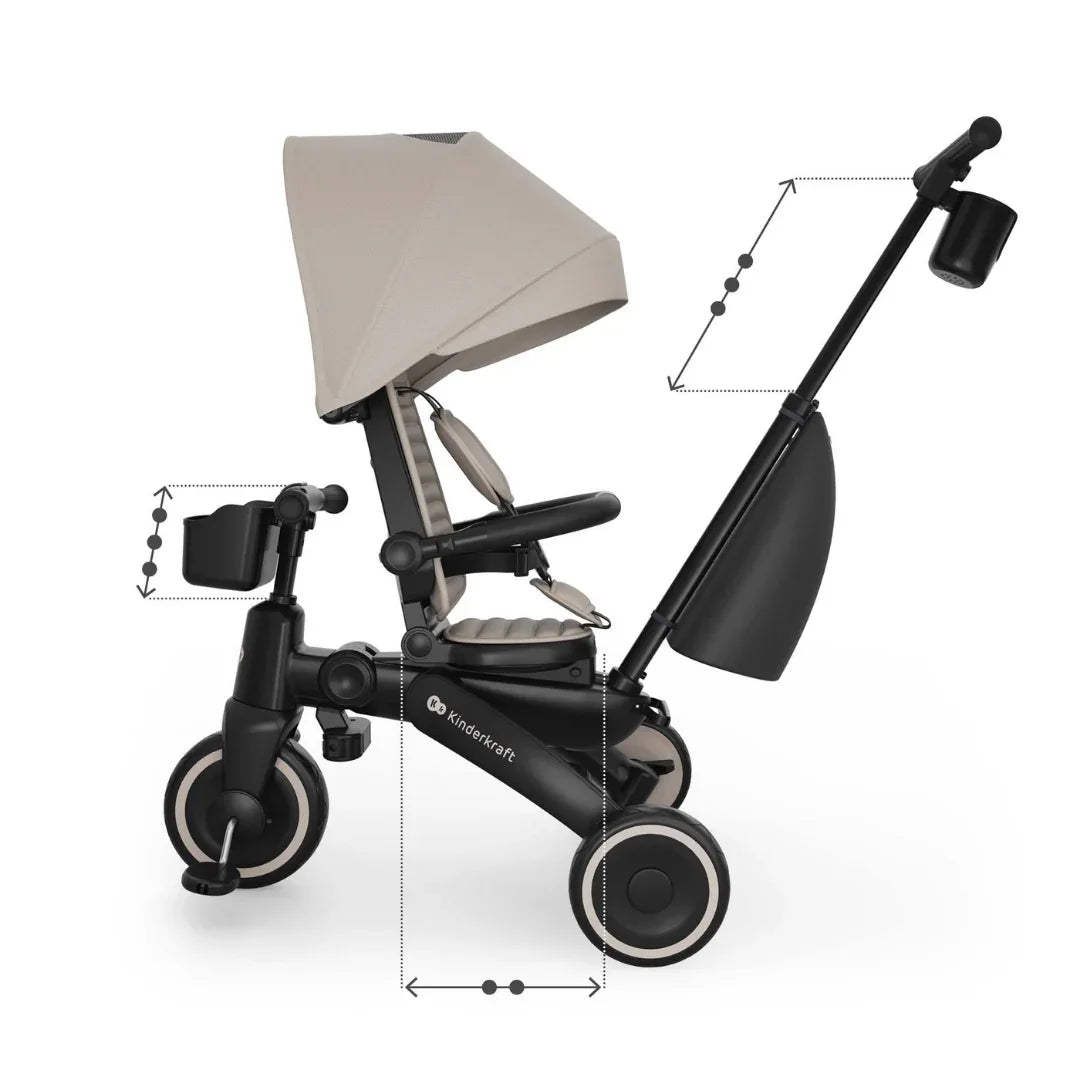 KinderKraft JAZZ 3 сгъваема триколка БЕЖОВА by KinderKraft