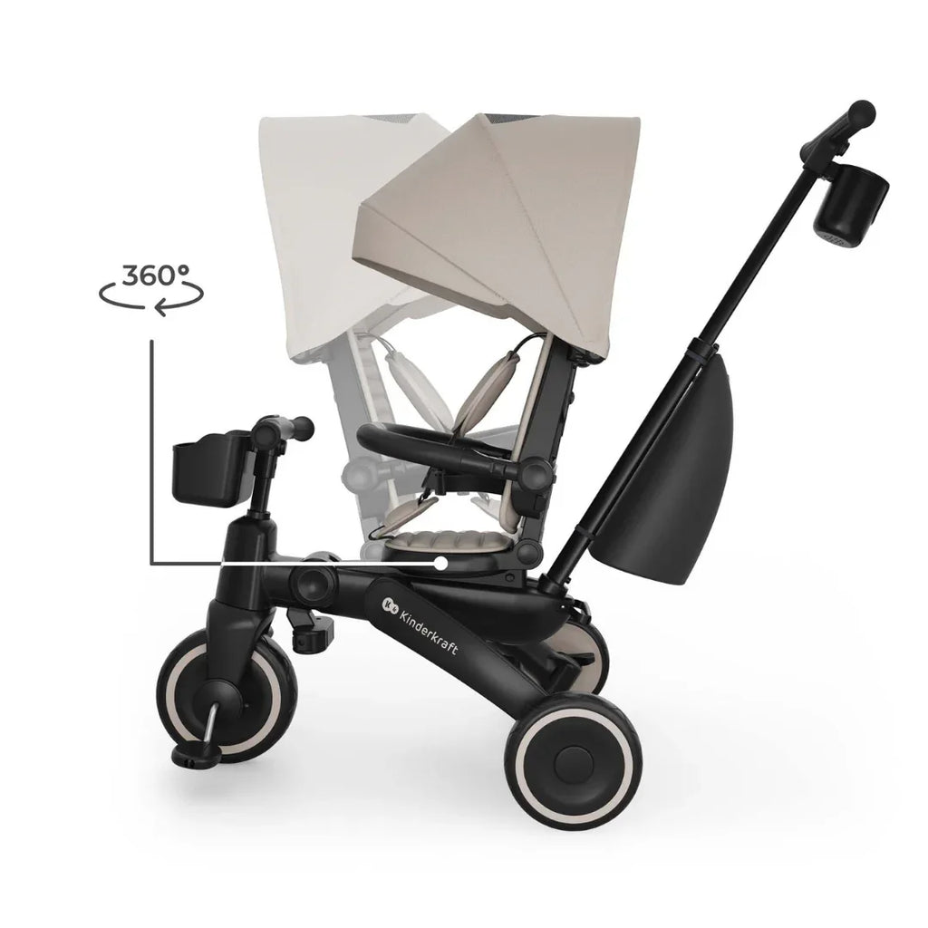 KinderKraft JAZZ 3 сгъваема триколка БЕЖОВА by KinderKraft