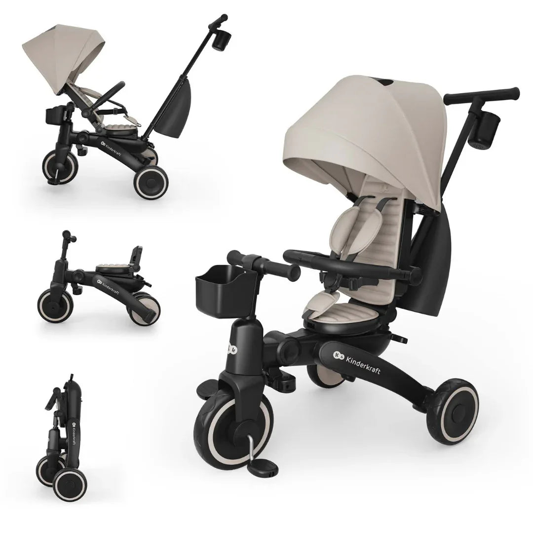 KinderKraft JAZZ 3 сгъваема триколка БЕЖОВА by KinderKraft