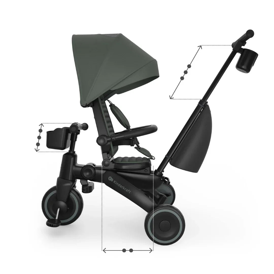 KinderKraft JAZZ 3 сгъваема триколка ЗЕЛЕНА by KinderKraft