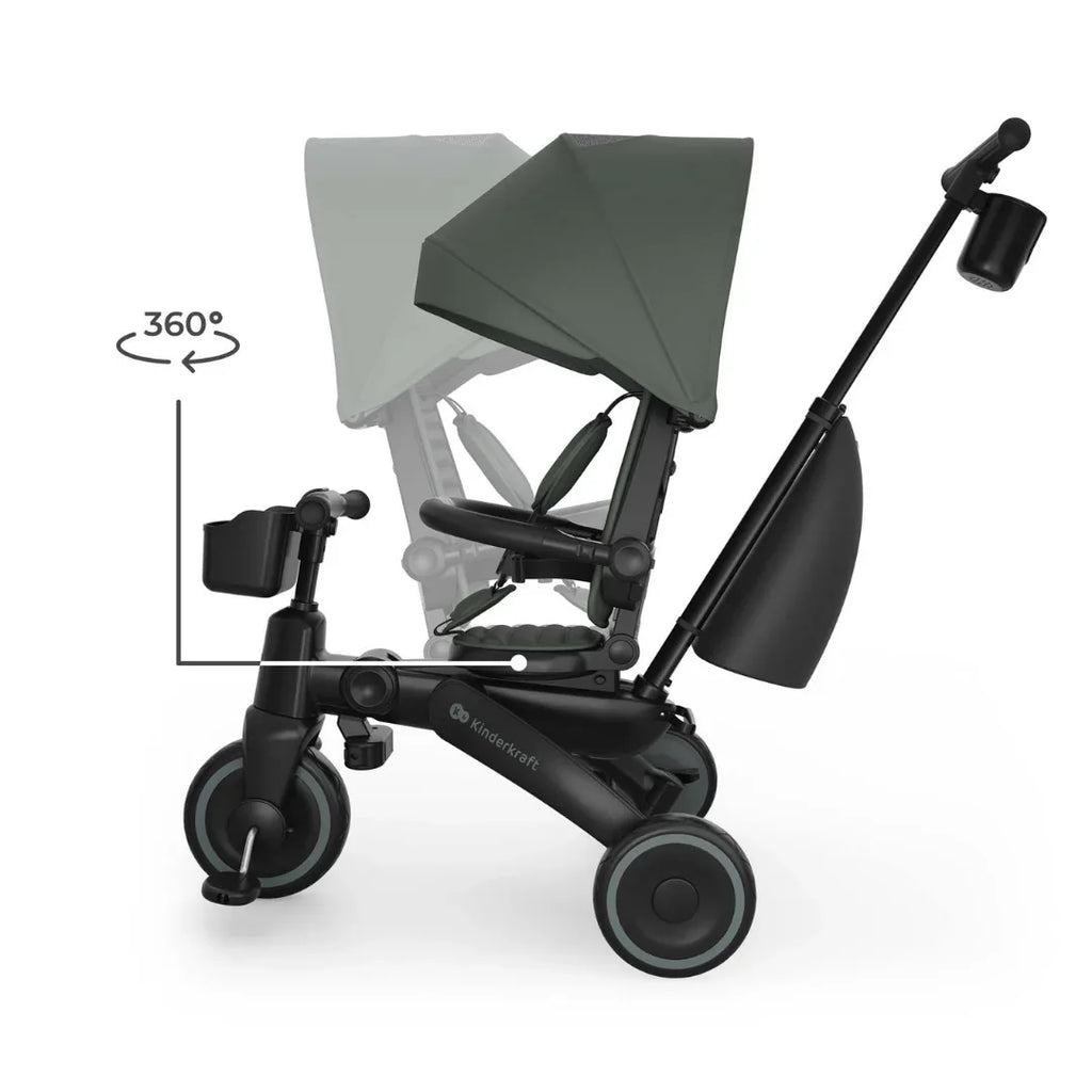 KinderKraft JAZZ 3 сгъваема триколка ЗЕЛЕНА by KinderKraft