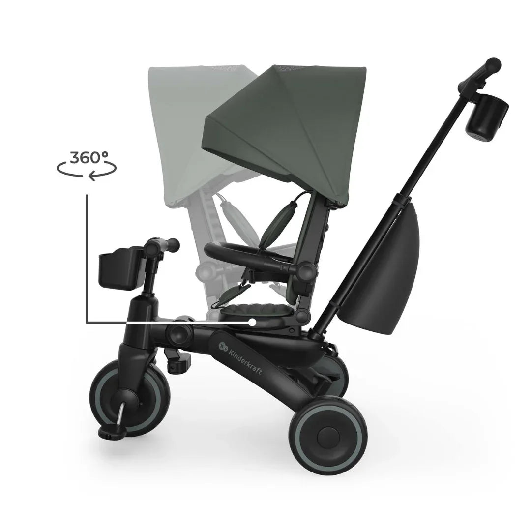 KinderKraft JAZZ 3 сгъваема триколка ЗЕЛЕНА by KinderKraft