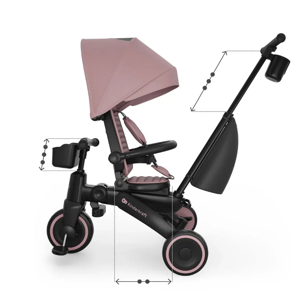 KinderKraft JAZZ 3 сгъваема триколка РОЗОВА by KinderKraft