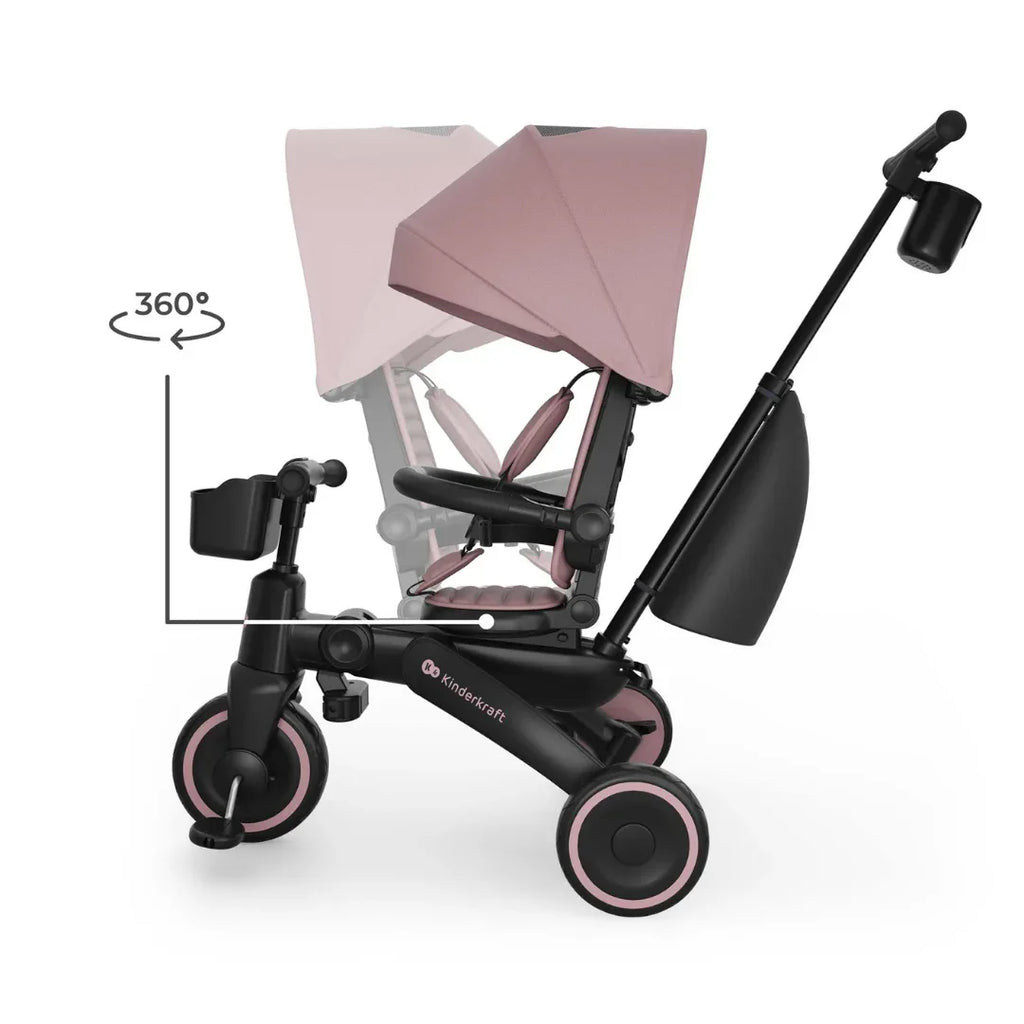 KinderKraft JAZZ 3 сгъваема триколка РОЗОВА by KinderKraft
