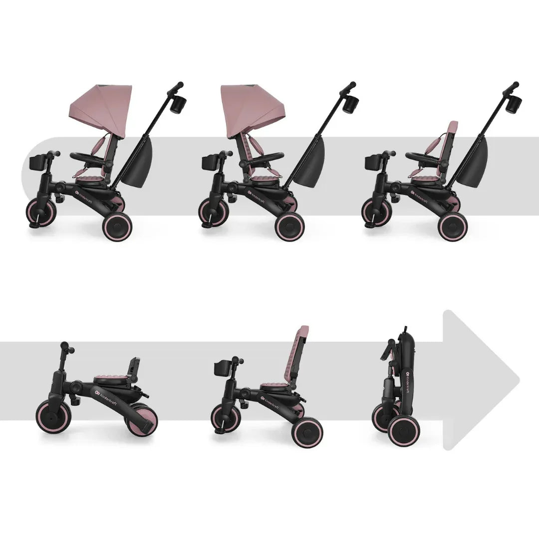 KinderKraft JAZZ 3 сгъваема триколка РОЗОВА by KinderKraft