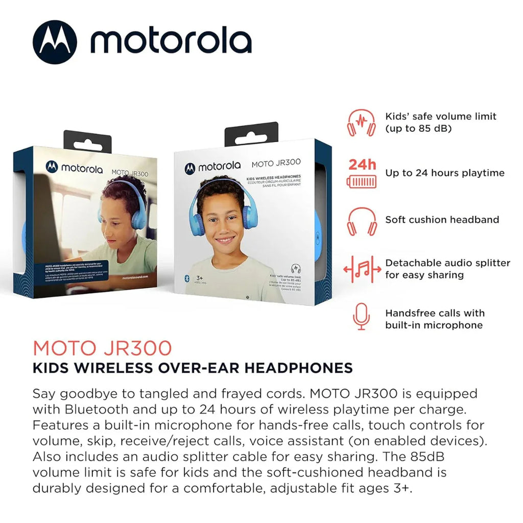 Motorola безжични детски слушалки MOTO JR300 BLUE by Motorola