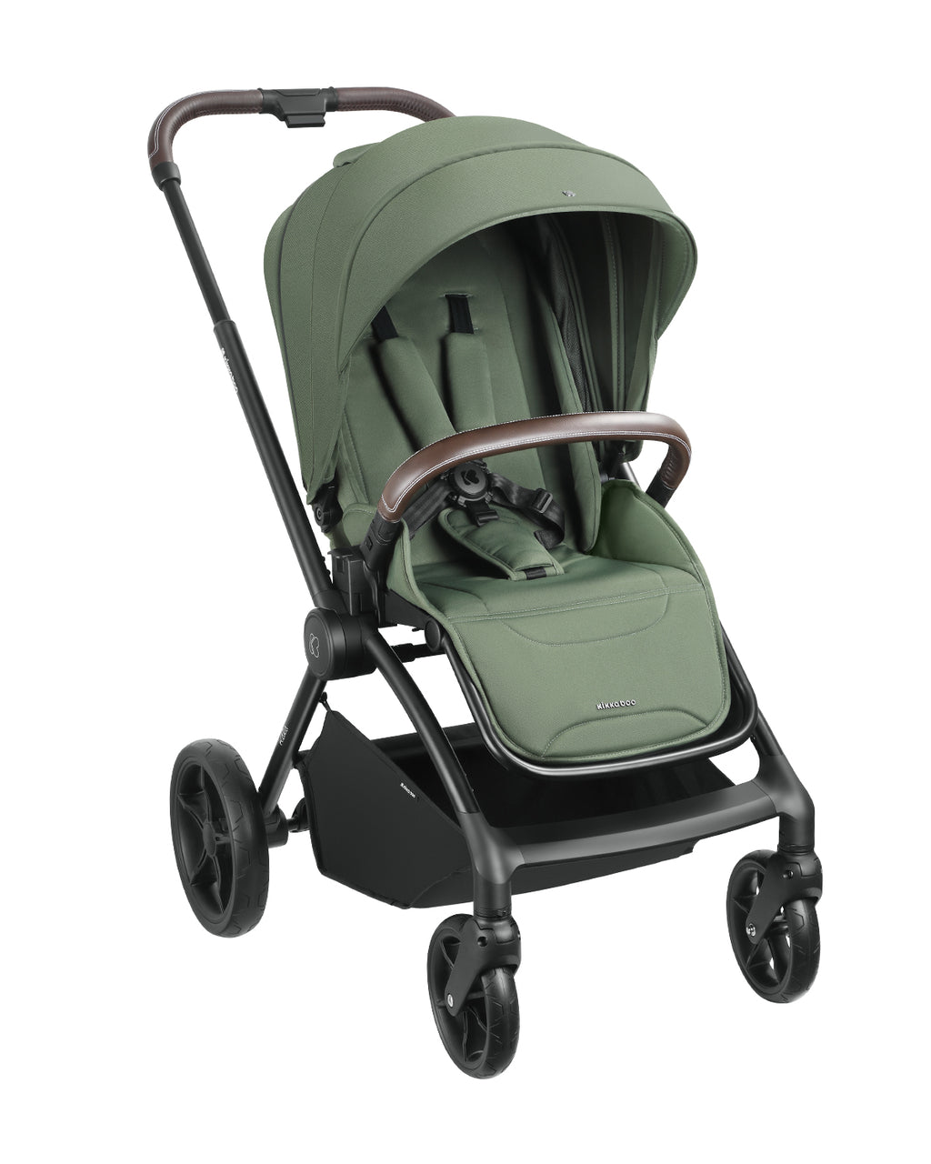 Комбинирана количка 2в1 с кош за новородено Kara Army Green 2025 by Kikkaboo